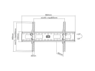 Wandbeugel voor TV’s en monitoren (Kantelbaar), voor schermen 37 inc - 4