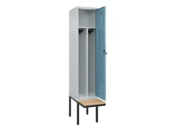 locker met bank,voor scheiding van kleding,HxBxD 2120x400x815mm,1vak