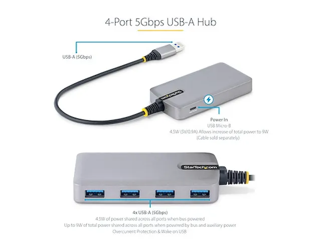 4-Port USB Hub, USB 3.0 5Gbps