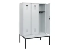 locker met bank,HxBxD 1950x1200x815mm,3vak,vak B 400mm,cilinderslot