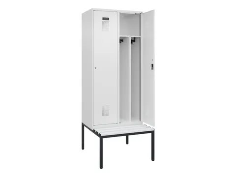 locker met bank,voor scheiding van kleding,HxBxD 2120x800x815mm,2vak