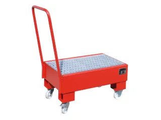 verrijdbare opvangbak,v. 2x60l vat,opvangvol. 61l,HxBxD 1075x500x940mm - 2