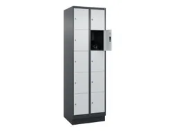 lockerkast,HxBxD 1950x600x500mm,2x5vakken,vak B 300mm,cil.-slot,sokkel