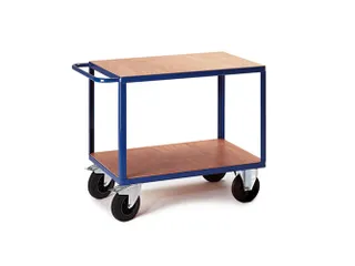tafelwagen,draagverm. 600kg,2etage(s),laadvl. LxB 1200x800mm,houtetage - 1