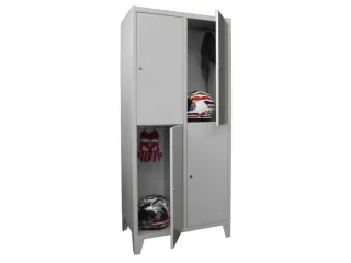 lockerkast,HxBxD 1850x800x500mm,2x2vakken,RAL7035,front RAL5010 - 1