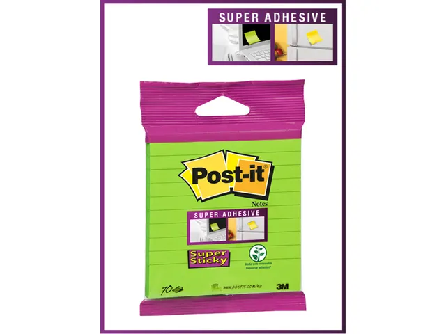 Memoblok 3M Post-it XL-LL Super Sticky 101mmx101mm groen met lijn 70 v