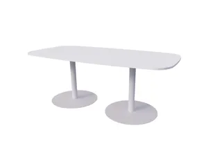 Linesto vergadertafel 200x100 deens ovaal krijtwit 25mm alu - 1