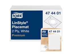 Placemat Tork Linstyle Premium 2-laags 390x300mm 100 vel wit 474401
