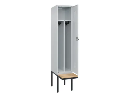 locker met bank,voor scheiding van kleding,HxBxD 2120x400x815mm,1vak