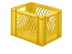 Euronorm-stapelbak 24l 270x400x300mm Wanden/bodem Opengewerkt Geel