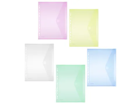 Enveloptas Foldersys A4 PP transp 11-gaats ass.kleur 10 st
