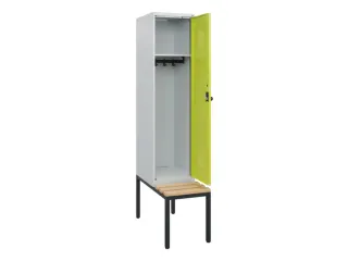 locker met bank,HxBxD 1950x400x815mm,1vak,vak B 400mm,draaigrendel - 1