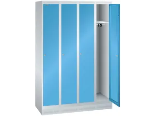 garderobekast,HxBxD 1800x1200x500mm,4vak,vak B 300mm,cil.-slot,sokkel - 1