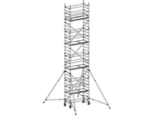 échafaudage roulant,portée H 9,25m,échafaudage H 8,49m
