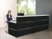 Balie Aanbouwelement 1350x1015mm Recht Front Antraciet Bladen Wit