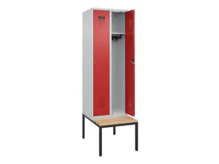 locker met bank,HxBxD 2120x600x815mm,2vak,vak B 300mm,cilinderslot - 1