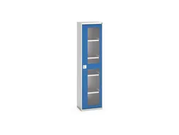 vitrinekast 2000x525x350mm 4xStalen bodem romp RAL7035 front RAL5010