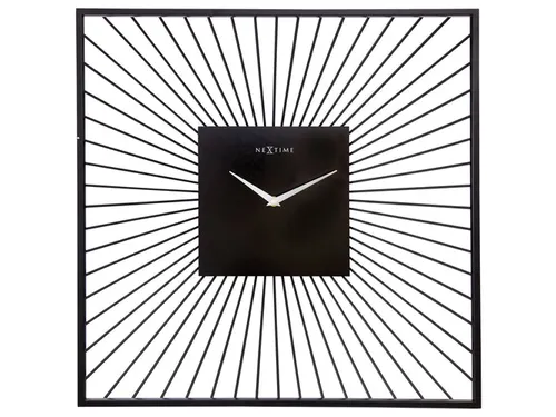 Wandklok Nextime 45x45x15 zwart metaal Vasco Square