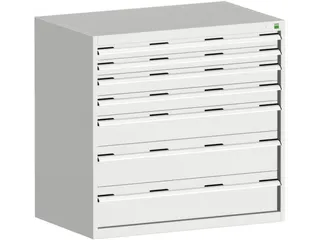 ladekast HxBxD 1000x1050x650mm 7laden RAL7035 front RAL7035 - 1