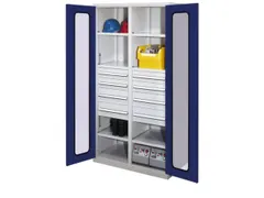 Materiaalkast Scheidingswand 1950x1000x600mm 6legborden 8laden Ral5010