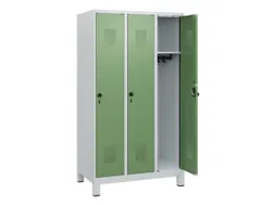 schoollocker,HxBxD 1630x900x500mm,3vak,vak B 300mm,draaigrendel,voeten