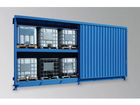 stellingcontainer v. gevaarlijke stoffen,max. 12xIBC,staand