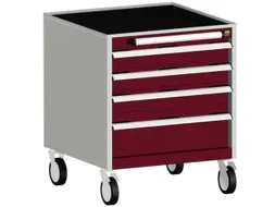 ladekast verrijdbaar 780x650x650mm 4laden romp RAL7035 front RAL3004