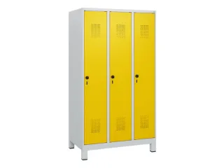 schoollocker,HxBxD 1630x900x500mm,3vak,vak B 300mm,draaigrendel,voeten - 2