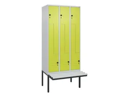 Z-garderobekast,HxBxD 2120x900x815mm,6vak,vak B 300mm,draaigrendel