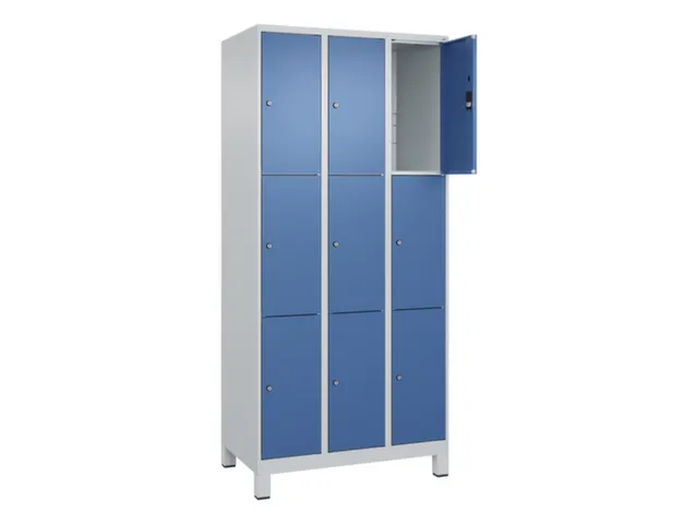 lockerkast,HxBxD 1950x900x500mm,3x3vakken,vak B 300mm,cil.-slot,voeten
