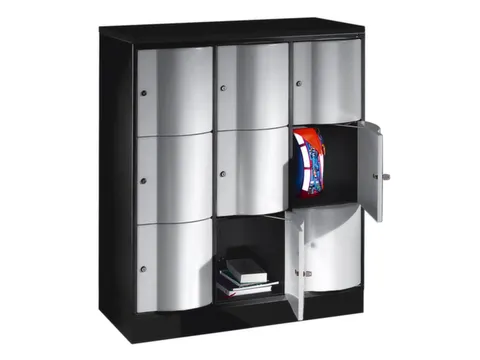 Vakkenkast Staalplaat HxBxD 1255x1150x540mm 3x3 Vakken Cilinderslot