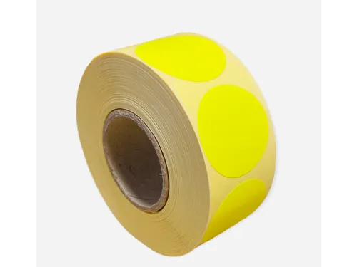 Etiket Rond Fluor Geel 35mm Op rol 2000 Stuks