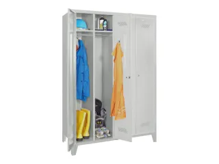 garderobekast,HxBxD 1850x1170x500mm,4vak,RAL7035,front RAL7035 - 2