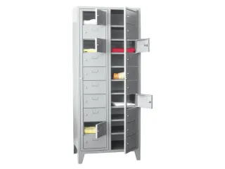 Wasgoedkast 1850x770x500 2x10 Vakken M. Poten Ral7035 Front Ral7035 - 1