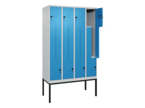 Z-garderobekast,HxBxD 2120x1200x500mm,vak B 150/300mm,draaigrendel