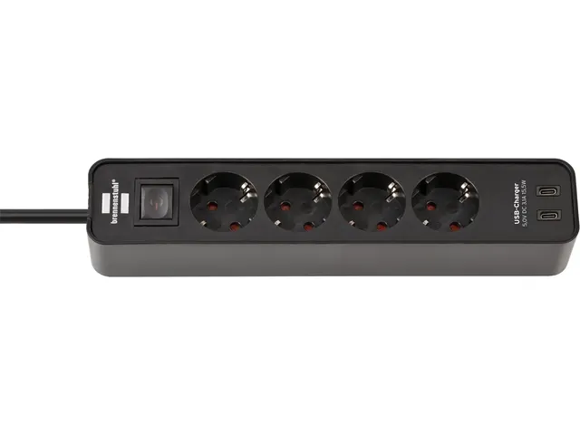 Stekkerdoos Brennenstuhl Ecolor 4 voudig inclusief 2 USB C 1.5 meter z
