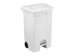 Contitop,mobiele afvalbak met pedaal 90L wit/VE:3