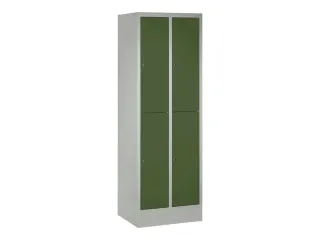 lockerkast,HxBxD 1850x600x500mm,2x2vakken,RAL7035,front RAL6011 - 2