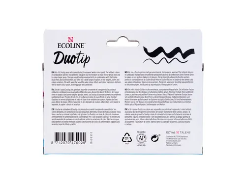 Duotip marker Ecoline basis set 6 kleuren