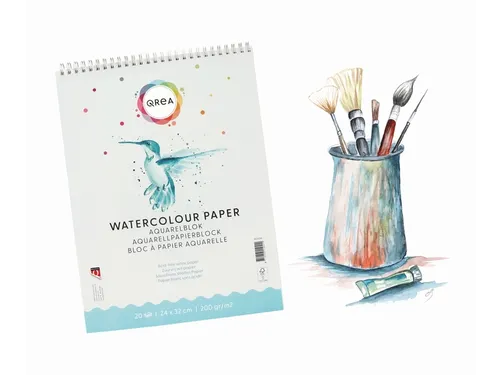 Aquarelblok Qrea 24x32 20 vel 200gr spiraal