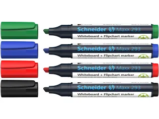 Boardmarker Schneider Maxx 293 Beitelpunt 2-5mm Etui à 4 Stuks - 2