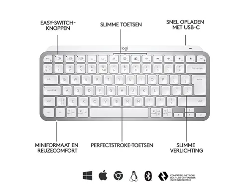 Logitech MX Keys Mini Toetsenbord AZERTY FR Bluetooth