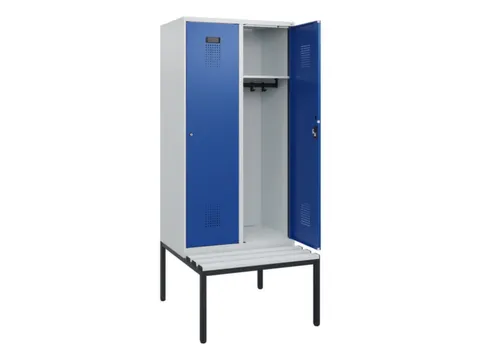 locker met bank,HxBxD 1950x800x815mm,2vak,vak B 400mm,cilinderslot