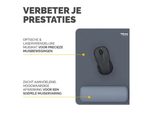 Muismat met polssteun Fellowes Breyta XL blauw 21x28cm