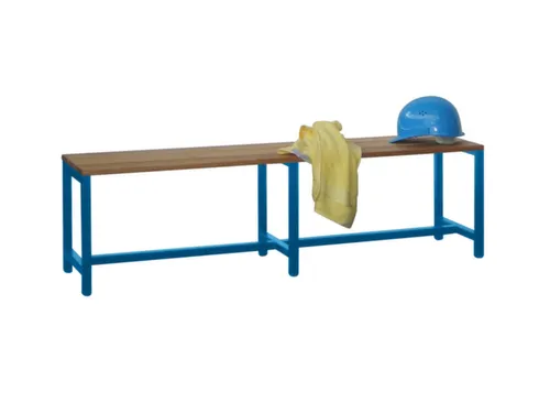 omkleedbank,LxD 1500x370mm,houten lijst beuken,onderstel RAL5010