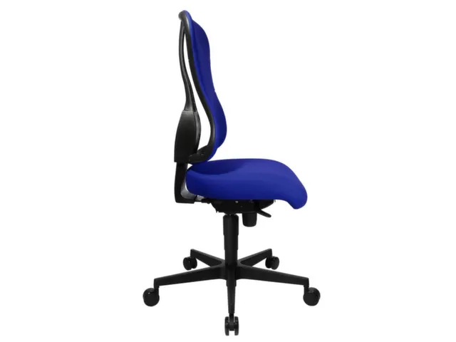 chaise de bureau pivotante,Mécan. synchrone,assise tissu bleu royal