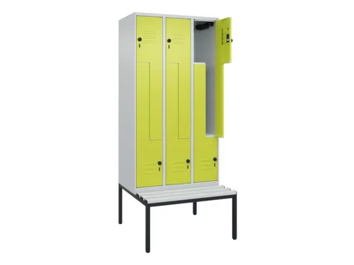 Z-garderobekast,HxBxD 2120x900x815mm,6vak,vak B 300mm,draaigrendel