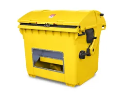 strooigoedbak,HxBxD 1035x1360x765mm,HDPE,geel,deksel geel