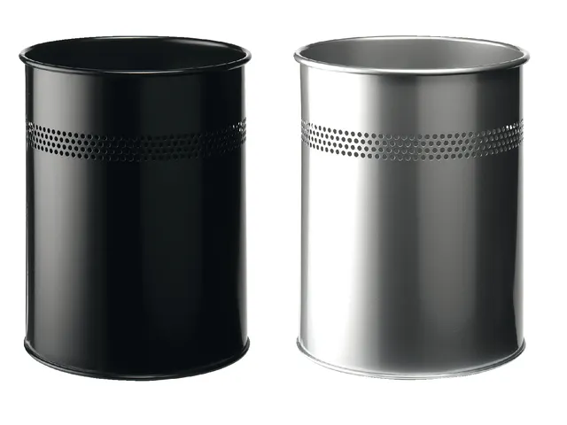 Corbeille à papier Durable 3300-01 15L 30mm perforations noir