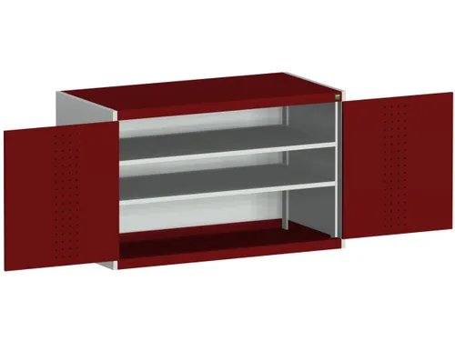 kast met geperforeerde platen,HxBxD 800x1300x650mm,2xStalen bodem